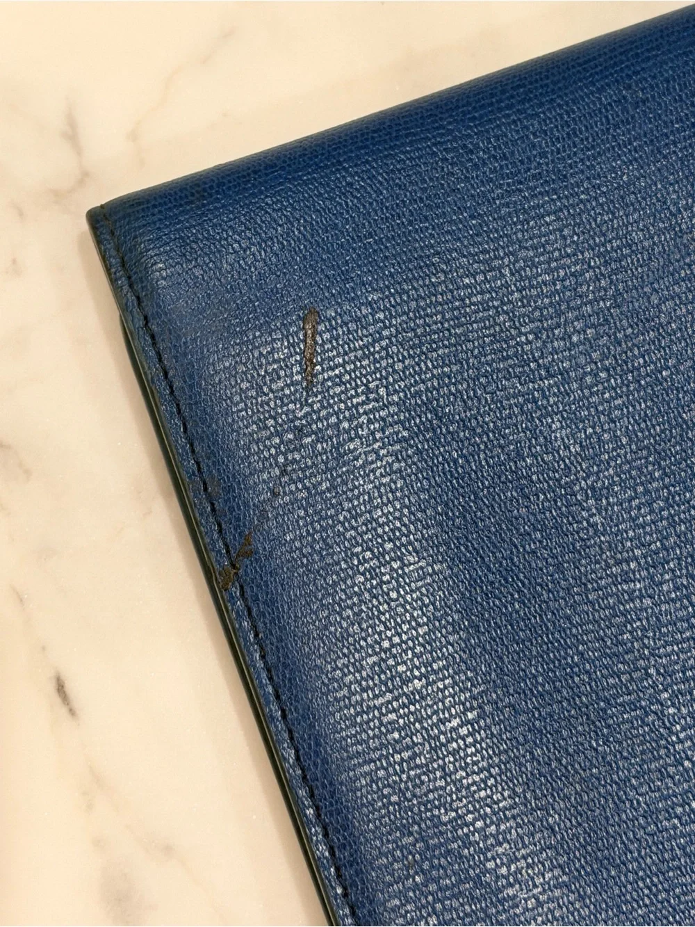 Yves Saint Laurent Blue Leather Clutch